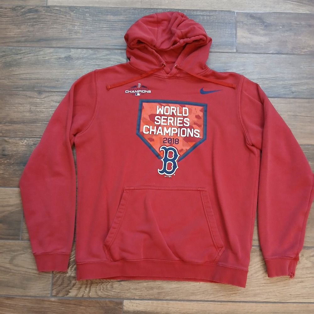 Boston Red Sox Hoodie Mens Large Red World Series Champions‎ 2018 Sweatshirt
